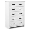 thumbnail image 1 of Costway 5 Drawer Chest Storage Dresser Tall Cabinet Organizer Bedroom Hallway White, 1 of 10