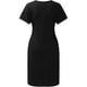 thumbnail image 5 of Vestido de camiseta sólido de manga corta de verano para mujer Vestidos casuales con lazo en la cintura Fridja  qw5251, 5 of 5