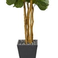 thumbnail image 3 of Nearly Natural Fiddle Leaf Artificial Tree in Slate Planter, 3 of 6