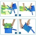 thumbnail image 4 of Bolsa de playa de malla grande para juguetes Tote de arena con cremallera para niños Piscina de natación Zapatos de arena de viaje Toallas húmedas 18 x 12 x 18 pulgadas Correas verdes Malla azul brillar Electrónica, 4 of 5