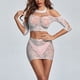 thumbnail image 1 of Conjunto de lencería para mujer, tentación, falda hueca a la cadera, tirantes, medias de red, talla grande, ropa interior de nailon para mujer, falda, 1 of 3