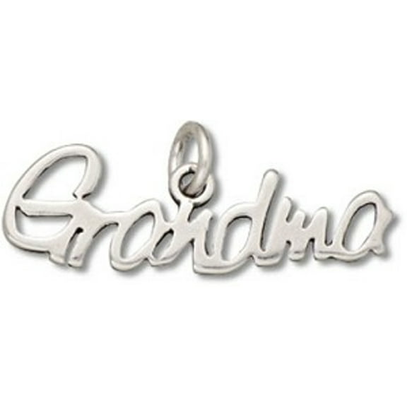 Sterling Silver 16" .8mm Box Chain GRANDMA Word Pendant Necklace