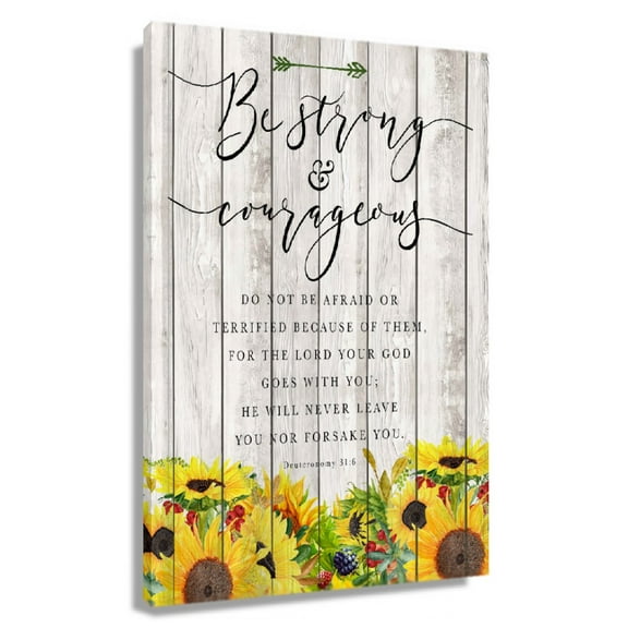 Be Strong Poster Inspirational Wall Art Modern Sunflower Wall Artwork For Bedroom Decorations Canvas For Office Unframed 12x18 in