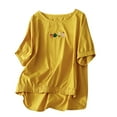 thumbnail image 1 of Birdeem T-Shirt Décontracté de Mode pour Femmes à Manches Courtes, Chandail à Col en V, Hauts, Blouse, 1 of 6