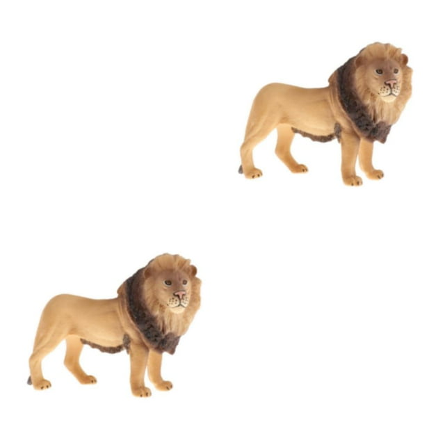 Guardoinrt Interactive Simulation Animal Figures Model for Kids Educational Toys Male Lion Type B 2Set