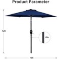 thumbnail image 2 of Simple Deluxe Parasol de Patio Extérieur 7,5 Pieds avec Inclinaison/balayage à Bouton-Poussoir, Protection UV Imperméable pour Jardin Terrasse Arrière-Cour Piscine, Bleu Foncé, 2 of 7