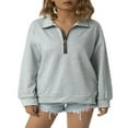 thumbnail image 1 of Sweat à Capuche Décontracté à Manches Longues pour Femmes avec Fermeture Éclair Quart Bleu m, 1 of 8