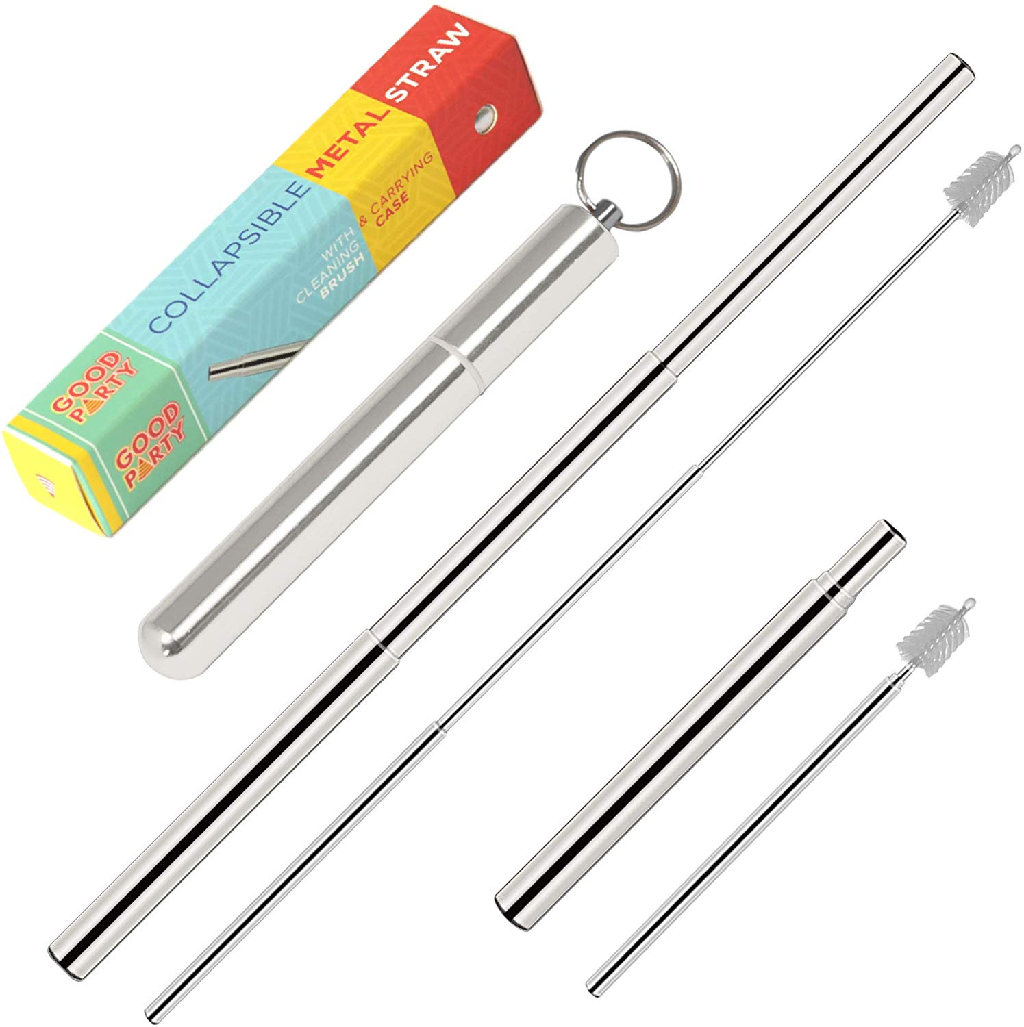 Collapsible Metal Straw Retractable Straw with Case Reusable