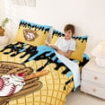 thumbnail image 3 of Erosebridal Kids Baseball Bed Sheets For Ice Cream Baseball Lover,Sport Themed King Sheets 4pcs, 3 of 6
