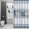 thumbnail image 4 of Navy Blue Starfish Coastal Bathroom Shower Curtain, Ocean Beach Coral Nautical Waterproof Washable Soft Bath Curtain for Bathtub Decor with 12 Hooks&Grommet, 72x72 Inch, 4 of 9