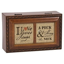 I Love You A Bushel & A Peck Wood Finish Jewelry Music Box Plays Tune You Light Up My Life