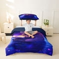 thumbnail image 2 of Erosebridal Kid Reading Capybara Twin Bedding, Glitter Print Galaxy Duvet Cover Set, 2 Pieces, No Comforter, 2 of 5