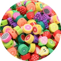 100pcs Mixed Polymer Clay Spacer Beads for Women Jewelry Making DIY Bracelet Necklace Hair Clip Accessories (Candy)