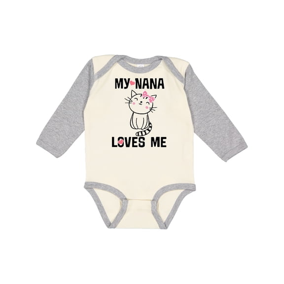 Inktastic My Nana Loves Me Girls Girls Long Sleeve Baby Bodysuit