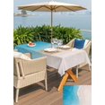 thumbnail image 5 of Outdoor Tablecloth with Umbrella Hole for Patio/Picnic/Party/Camping, Blue Beige Ombre Coastal Waterproof Table Cloth Rectangle Table Cover Washable, Summer Beach Seaside Vacation (60"x 120"), 5 of 8