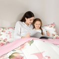 thumbnail image 5 of Catabedysis Floral Letter Print 7 Pieces Full Size Bedding Sets,Pink Monogrammed L Full Size Bed in a Bag,Pink Reversible For Girls, 5 of 7