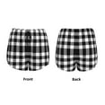 thumbnail image 4 of Disketp White And Black Plaid Print Women's Shorts Workout Shorts for Athletic Gym Running Shorts with Phone Pockets Large, 4 of 8