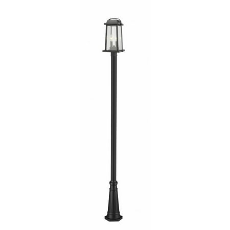 2 Light Outdoor Post Mount Lantern in Period Inspired Style 12.5 inches Wide By 110.25 inches High-Black Finish Bailey Street Home 372-Bel-3173714
