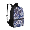 thumbnail image 2 of Binienty Blue Purple Duck Camo Kids Backpack for 4th Grade Elementary School 17 Inch Large Capacity Bookbag with Customizable Shoulder Straps Front Storage Pocket Students Travel, 2 of 6
