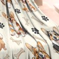 thumbnail image 3 of Cartoon Corgi Dog and Footprints Blanket,Comfortable Soft Flannel Throw Blanket,All Season,Warm Lightweight Blankets for Sofa Bed Couch Living Room Chair,30"x40"(80x100cm), 3 of 4