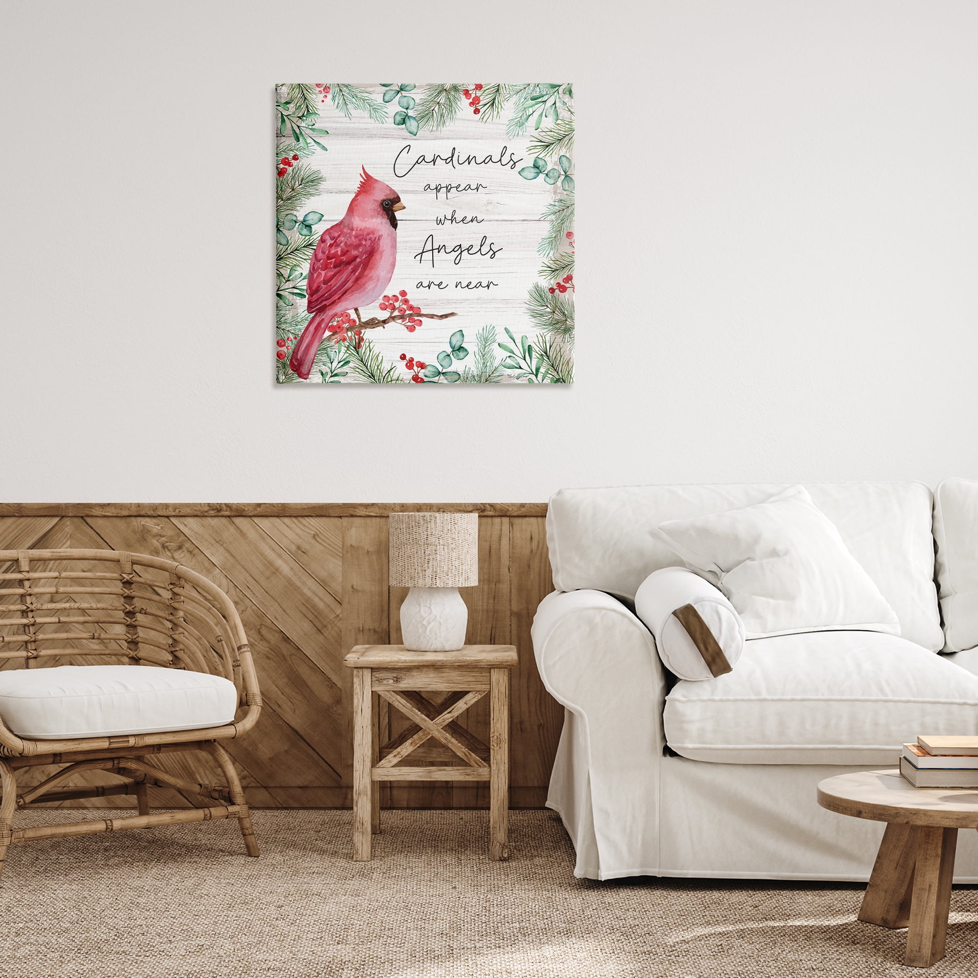 Stupell Industries Cardinals & Angels Phrase Animals & Insects Painting Gallery Wrapped Canvas Art Print Wall Art, 30 x 30