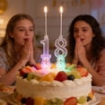 thumbnail image 3 of 10-Piece LED Birthday Number Candles Set, Transparent Reusable Light-Up Digital Cake Topper for Party Decorations, Luminous Glow for All Ages, Assorted Numbers 0-9, 3 of 6