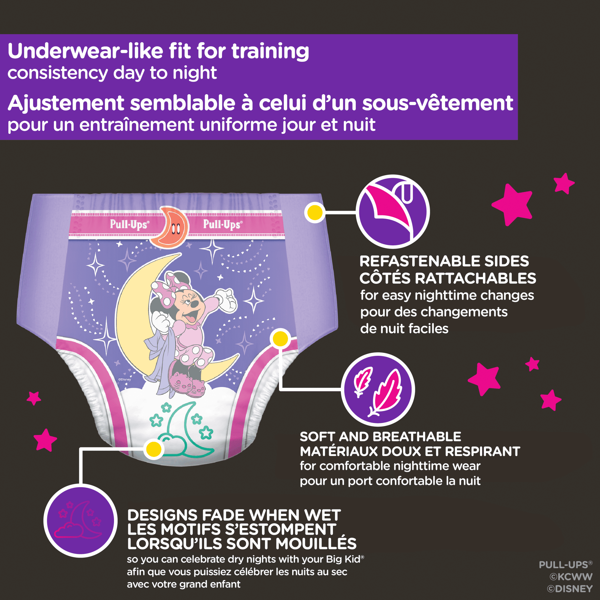 Pull-Ups Girls' Night-Time Potty Training Pants, 2T-3T (16-34 lbs), 120 Ct