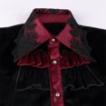 thumbnail image 5 of NoxwB Men's Medieval Renaissance Steampunk Victorian Gothic Shirts Halloween Casual Party Stage Wear Shirts Lace Ruffled Lapel Irregular Hem Long Sleeve Button Up Tops Black M, 5 of 9