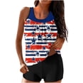 thumbnail image 2 of Cavosen July Fourth Womens Tankini Swimsuits Modest 2 Piece Tankinis Swimsuits USA Flag High Waisted Boyshort and Tank Tops Bathing Suits Memorial Day Gift Resort Swimwear, 2 of 6