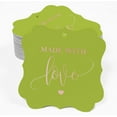 thumbnail image 2 of Inkdotpot Pack Of 100 Real Rose Gold Foil Bracket Shape Paper Tags Made With Love Wedding Favor Hang Tags, 2 of 7