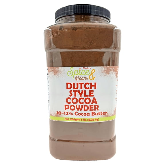 Dutch Style Cocoa Powder by Dasher's Spice & Beans | 100% Cocoa Powder | Unsweetened | 5 lb. Container