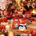 thumbnail image 4 of Christmas Penguin Dumpling Plush Toy, Black Stuffed Bao with Santa Hat, Holiday Collectible Plush with Bamboo Steamer Box, 4 of 7