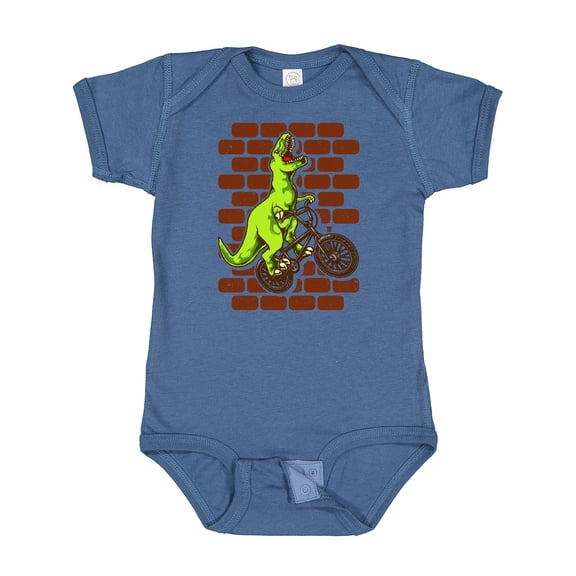 Inktastic BMX Motocross Dinosaur Boys Baby Bodysuit