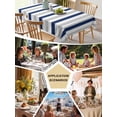 thumbnail image 5 of Navy Blue Stripe Table Cloth, Geometric Grey White Vertical Striped Waterproof Tablecloth for Square Tables, Reusable Washable Fabric Table Cover for Restaurant Kitchen Dining Tables 54"x54", 5 of 6
