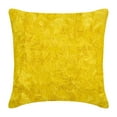 thumbnail image 1 of The HomeCentric Toss Pillow Cover Yellow Decorative Zippered Pillow Covers Pack of 2 16x16 inch (40x40 cm) Silk Throw Pillows For Couch Solid Color Ribbon Embroidery Accent Pillow - Yellow Sunshine, 1 of 3