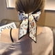 thumbnail image 1 of Fashion Printing Chiffon Check Grace Long Ribbon Bow Lady Headdress Scrunchie Ponytail Holder Tie Women Silk Scarves Hair Band, 1 of 4