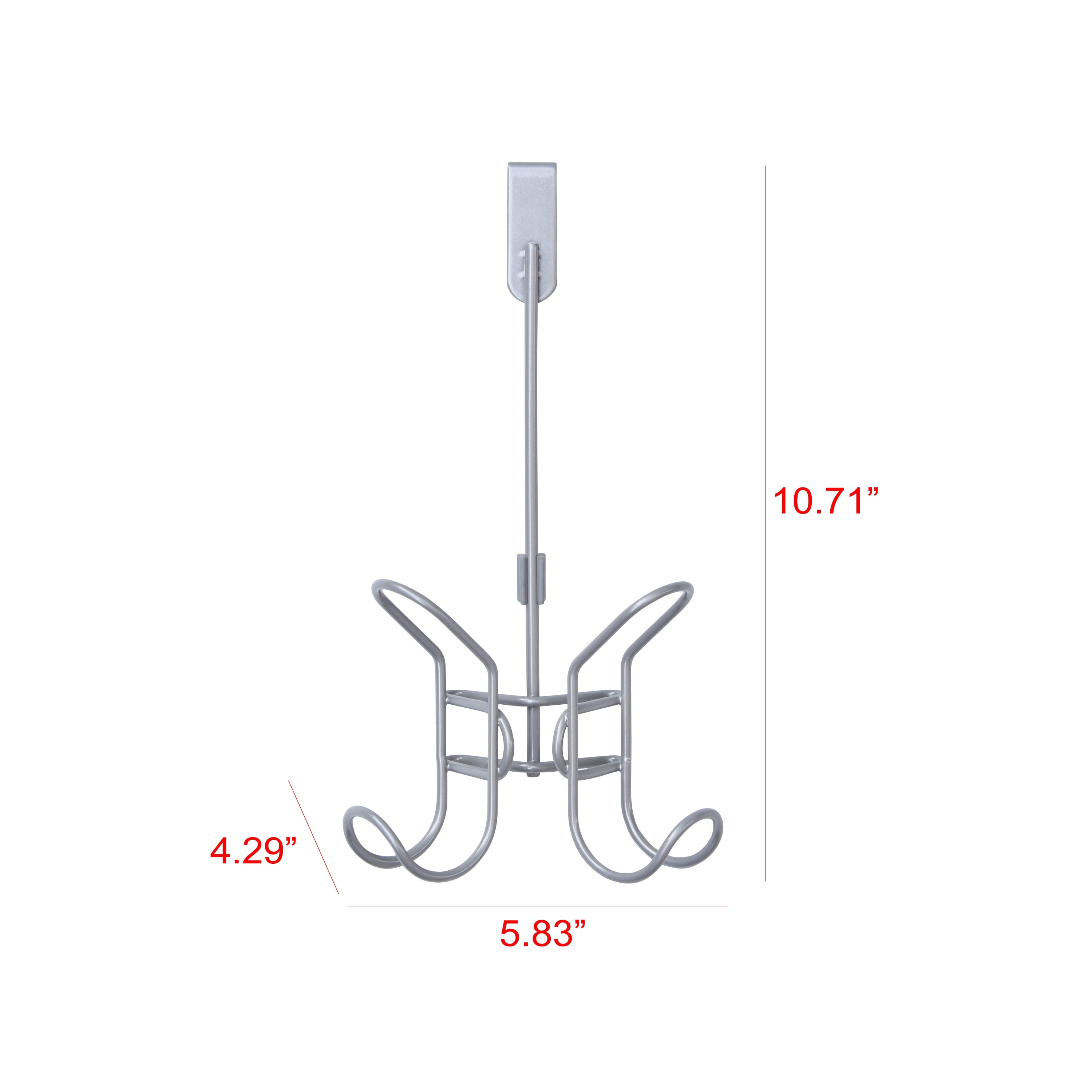 Mainstays Over the Door Double Hook, Satin Nickel Finish