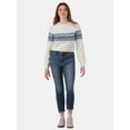 thumbnail image 6 of No Boundaries Fairisle Crew Neck Sweater, Women's and Women’s Plus, 6 of 8