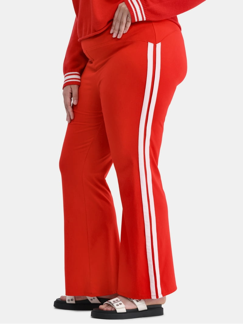 Name. / FLARE TRACK PANTS/ボトム/2/ポリエステル/RED/NMPT-015 No Boundaries Side Stripe Flare Pants, 31” Inseam, Women's and