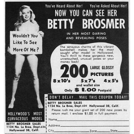 Betty Brosmer - Ad Cutout Photo Print (8 x 10) | Walmart Canada