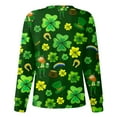 thumbnail image 4 of yuCgh Women's St. Patrick's Day Printed Long Sleeve Stand Collar Work Top, Single Breasted Nursing Jacket, Casual Uniform,Green 2XL, 4 of 5