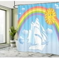 thumbnail image 5 of Ambesonne Cartoon Shower Curtain, Ship Rainbow, 69"Wx75"L, Multicolor, 5 of 5