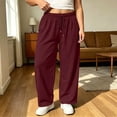 thumbnail image 3 of Maplenight Plus Size Sweatpants for Women Casual Elastic Waist Drawstring Wide Leg Pants Loose Fit Soft Athletic Track Pants with Pockets, 3 of 6