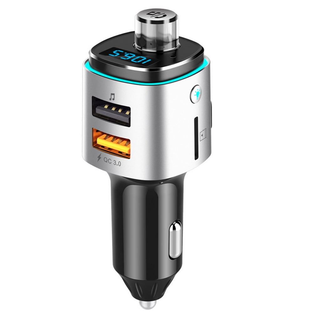 Bluetooth FM Transmitter for Car, 7 Color LED Backlit Bluetooth Car