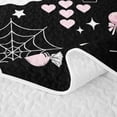 thumbnail image 5 of Homewish Cute Halloween Ghost Bed Spread Queen,Spider Web Heart Candy Pattern Queen Coverlet Set,Black,3-Piece, 5 of 7