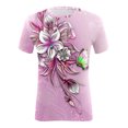 thumbnail image 4 of moda de las mujeres casual manga corta impreso cuello redondo suéter suelto top púrpura/xl, 4 of 4