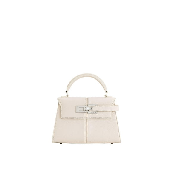 Bolso JW PEI Elise para mujer con asa superior, piel vegana blanca