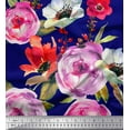 thumbnail image 1 of Soimoi Blue Cotton Duck Fabric Leaves & Floral Fabric Prints by Yard 56 Inch Wide, 1 of 1