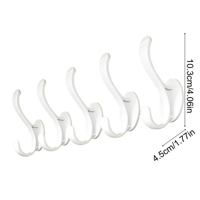 HADWER 5-Pack Heavy Duty Wall Mounted Coat Hooks - Zinc Alloy Triple Hook For Entryway & Bathroom