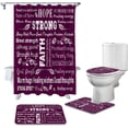 thumbnail image 2 of FMSHPON Motivational Letter 4 Piece Bathroom Set Shower Curtain Bath Rug Contour Mat and Toilet Lid Cover, 2 of 8